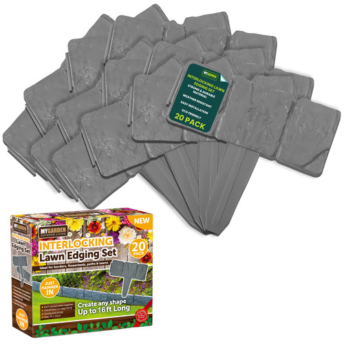 Interlocking lawn edging - edging, set