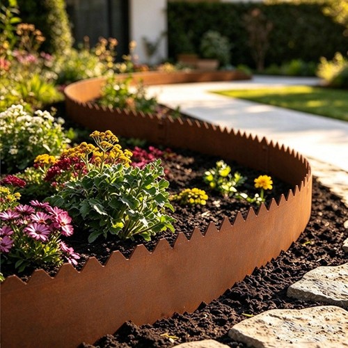 Corten steel lawn edging - steel,