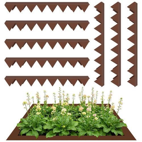 8pcs corten steel lawn edging - corten,