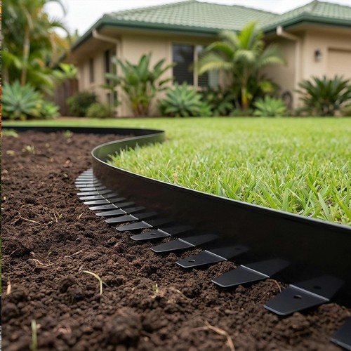 Galvanised metal lawn edging - metal,