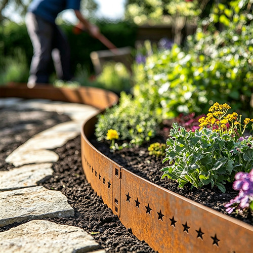 20cm corten steel lawn - corten,