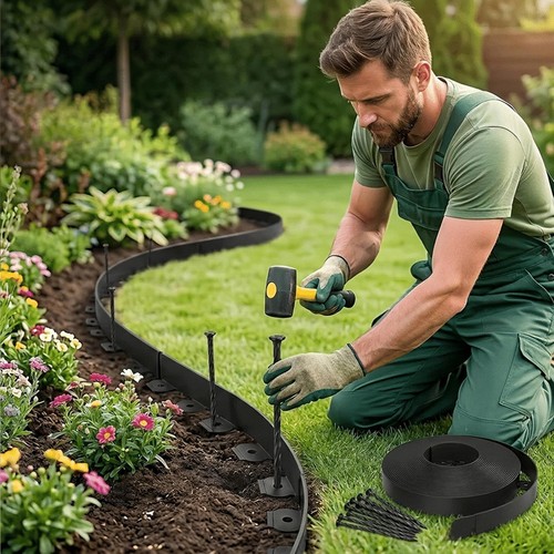 10m lawn edge border with - lawn,