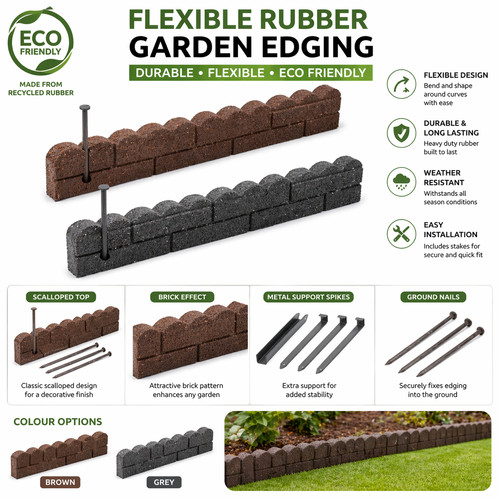 Flexible rubber garden edging - garden,