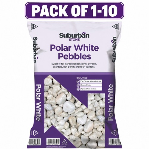 White garden pebbles - white,